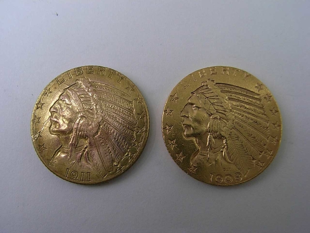 ５ドル・インディアン金貨の模造品（1911の刻印）