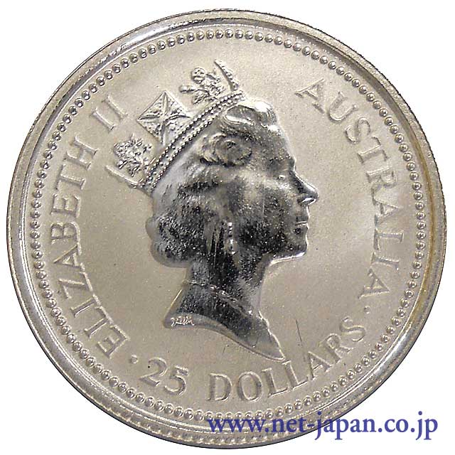 裏：コアラ25ドル プラチナ貨