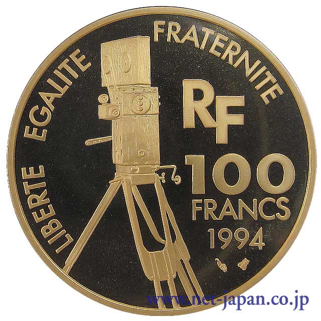 裏：チャップリン100フラン金貨