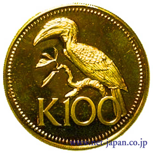 表：サイチョウ100キナ金貨